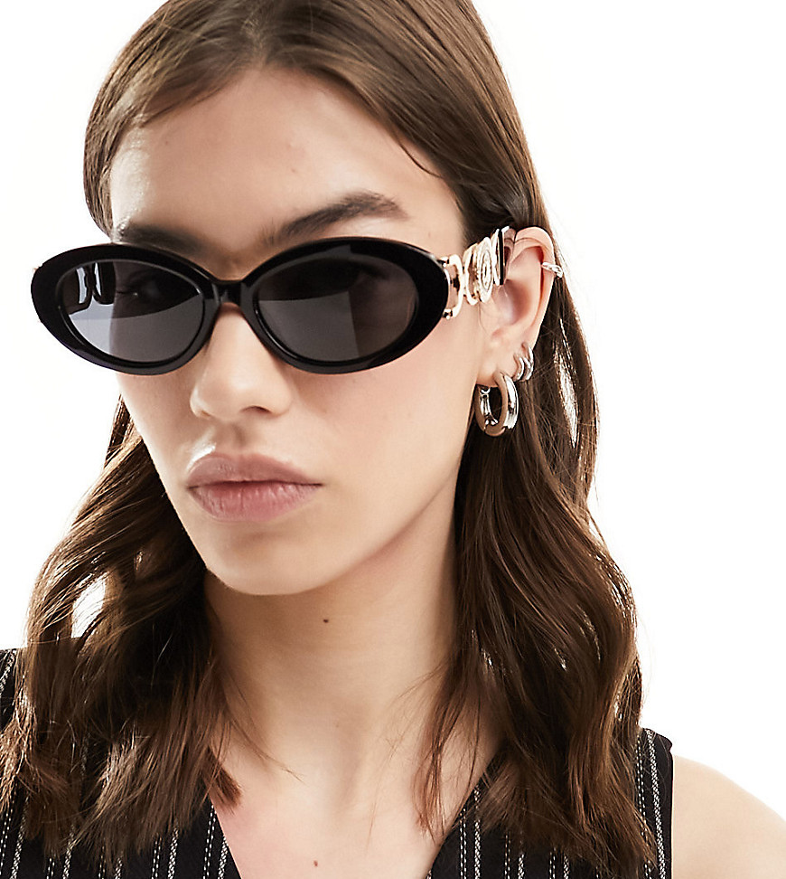 limited edition 90s oval sunglasses in acetate-Black