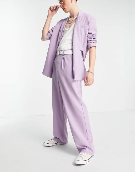 Reclaimed Vintage limited edition baggy suit trousers co ord in lilac