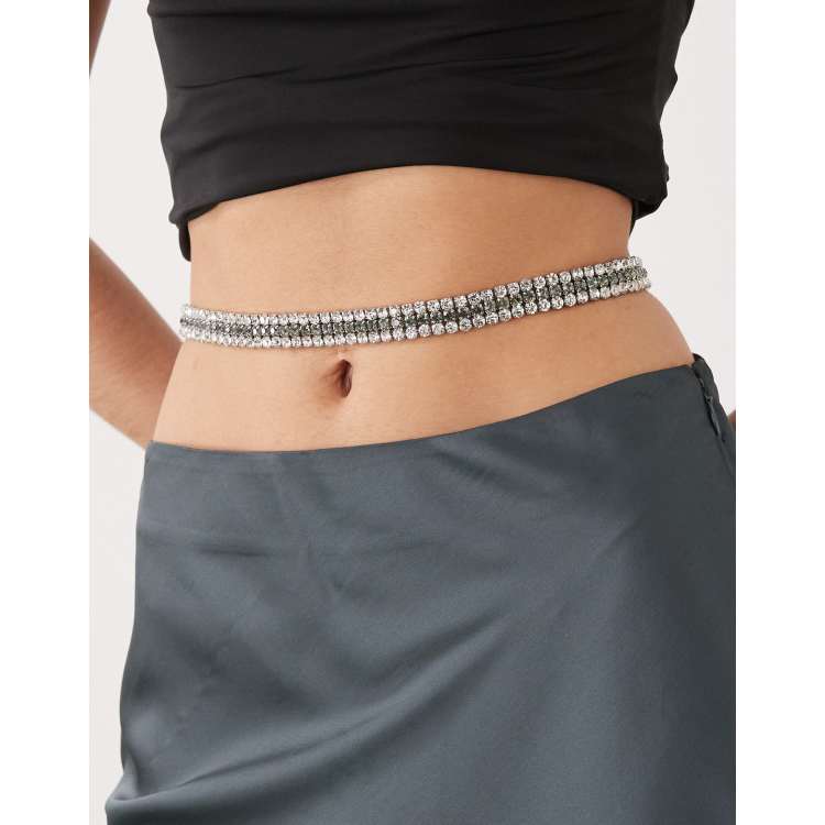 Silver Tone Adjustable Metal Chain Belt - Fits up to 40 inch Waist Plus Size Women main image 4