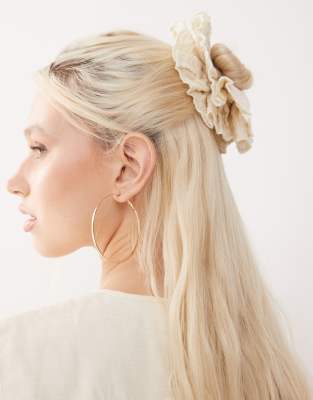 Reclaimed Vintage Limited Edition co-ord and scrunchie set with pearl embroidery - view 1