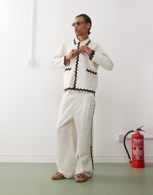 Reclaimed Vintage limited edition co-ord with scallop taping