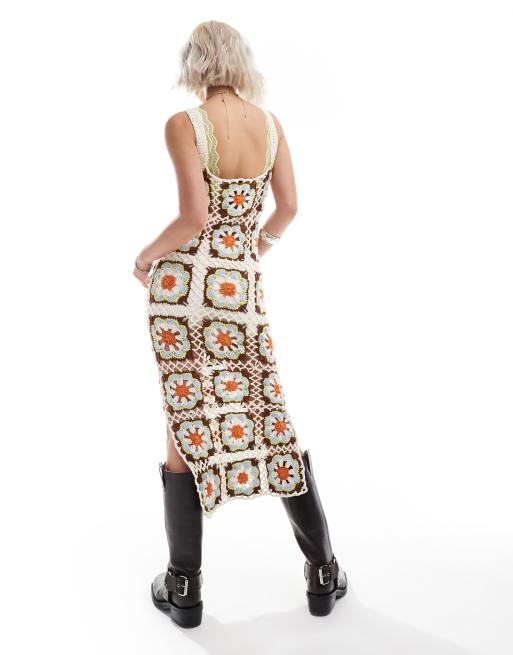 Black crochet dress festival shop