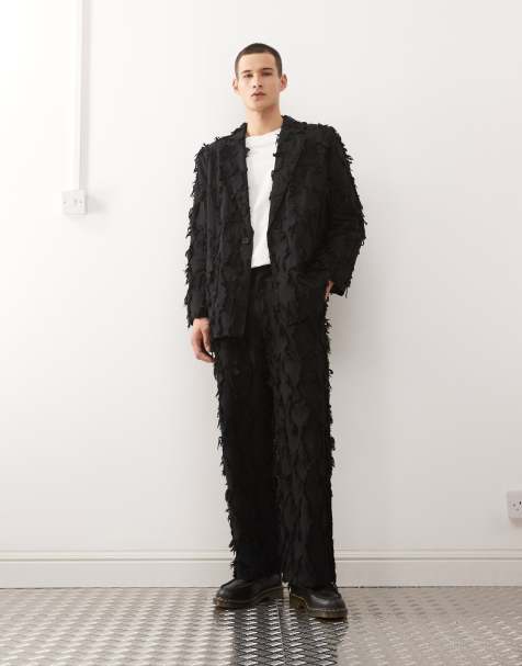 Reclaimed Vintage – Limited Edition – Elegante Hose in Schwarz mit Ausfransungen, Kombiteil - view 1