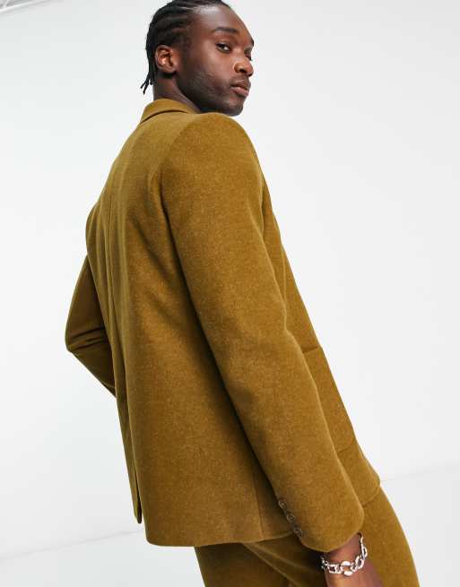 Reclaimed Vintage limited edition felt blazer co ord in khaki ASOS