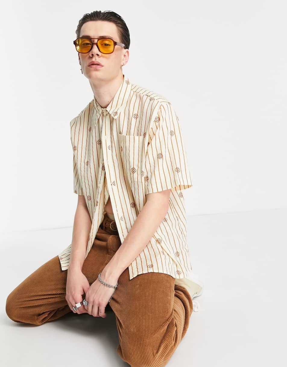 Reclaimed Vintage limited edition floral embroidery oxford shirt in multi
