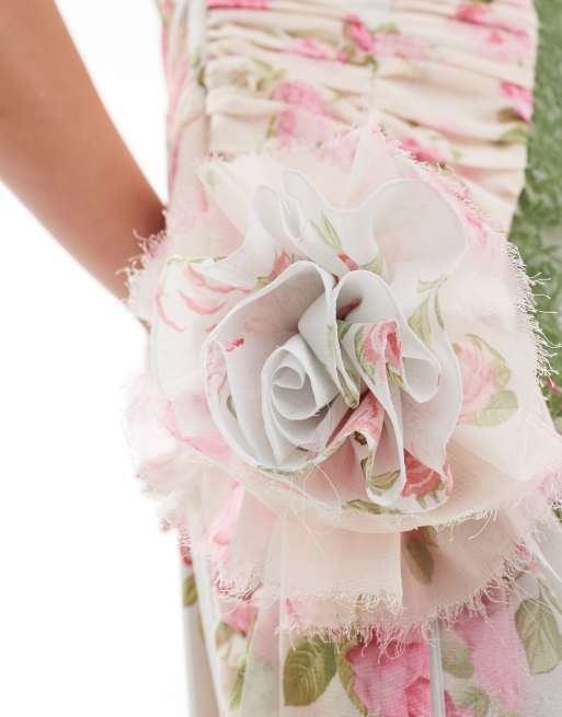 Reclaimed Vintage limited edition floral print corsage dress with lace detail ASOS