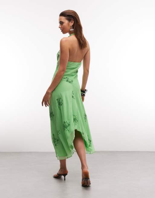 brown halter bridesmaid dress Annissa Plunge Halter Maxi Dress | Dark Brown | Womens main image 1