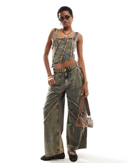 Reclaimed Vintage – Limited Edition – Jeans im Used-Look, Kombiteil