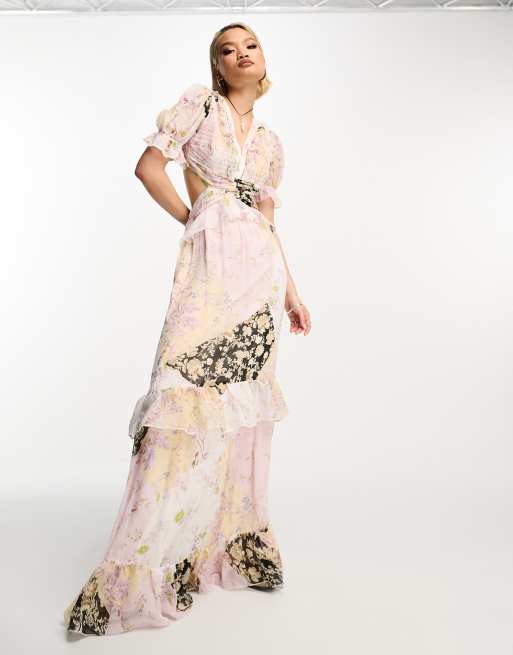 Vintage print maxi dress new arrivals
