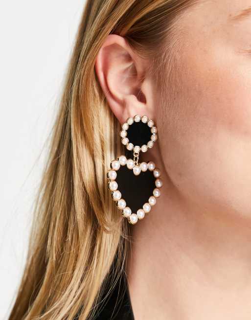 Reclaimed Vintage limited edition oversized heart drop earrings