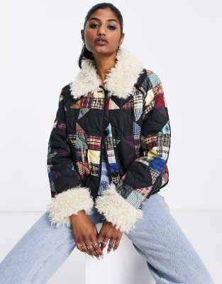 Vintage patchwork jacke clearance