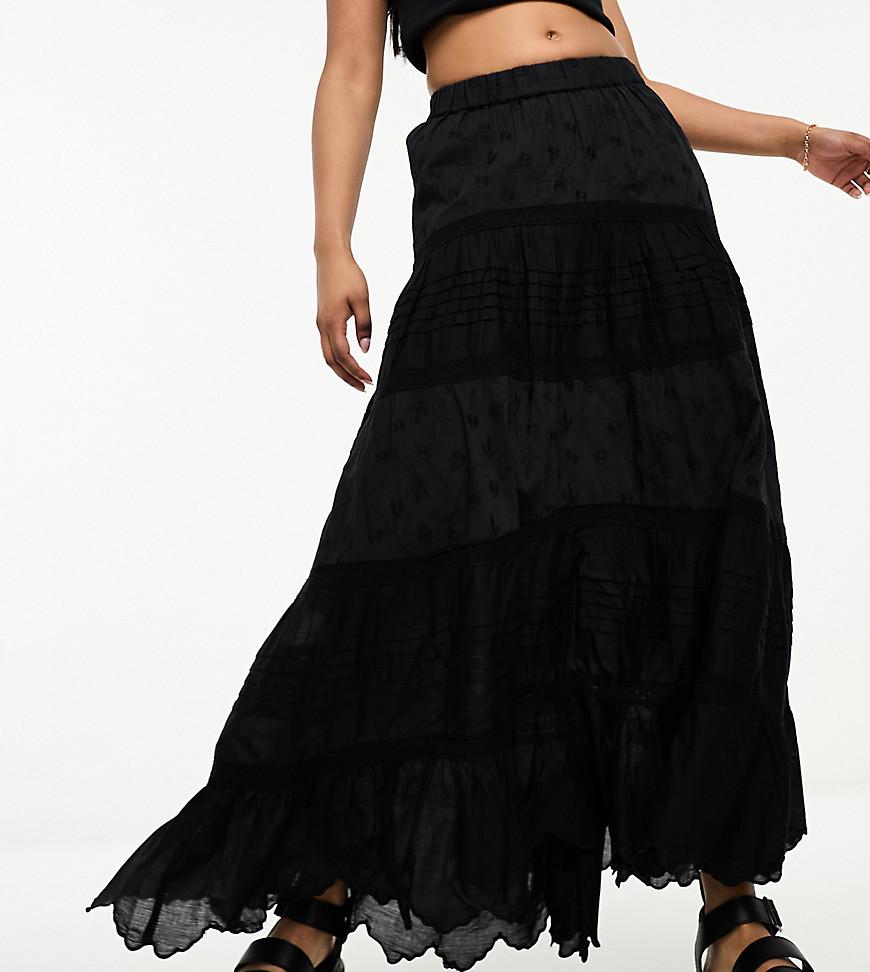 Reclaimed Vintage limited edition prairie skirt in black