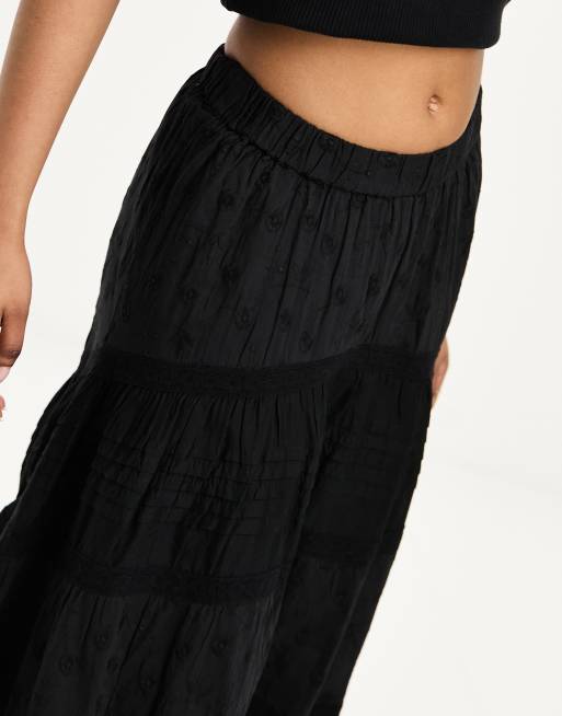 Reclaimed Vintage limited edition prairie skirt in black ASOS