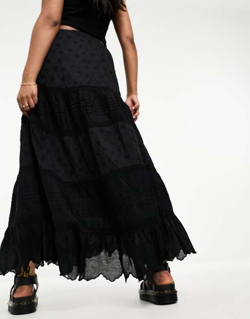Black cheap prairie skirt