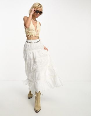 Reclaimed Vintage limited edition prairie skirt in white