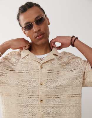 Reclaimed Vintage Limited Edition Short Sleeve Lace Shirt