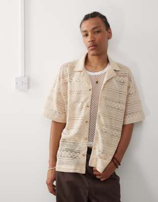 Reclaimed Vintage Limited Edition Short Sleeve Lace Shirt