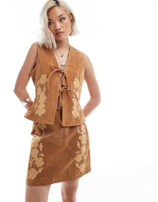 Reclaimed Vintage Limited Edition Suede Vest-neutral