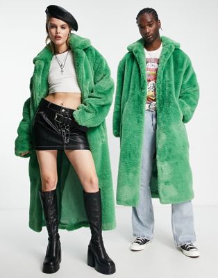 Reclaimed Vintage limited edition unisex faux fur coat in green