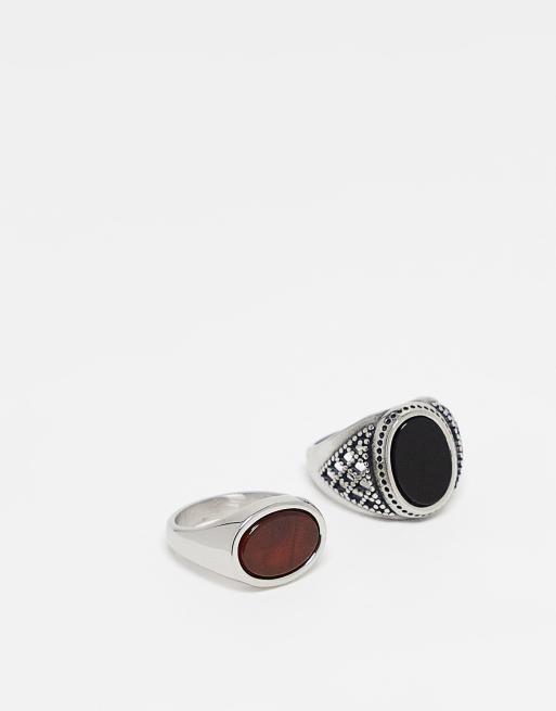 Stainless steel cheap gemstone rings