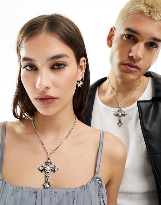 Unisex cross necklace top