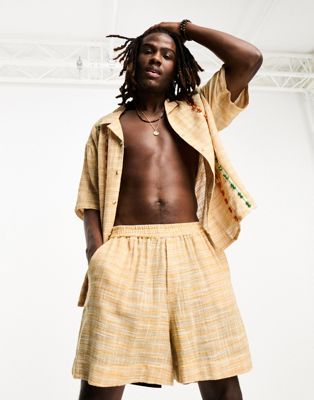 limited edition woven check shorts-Neutral