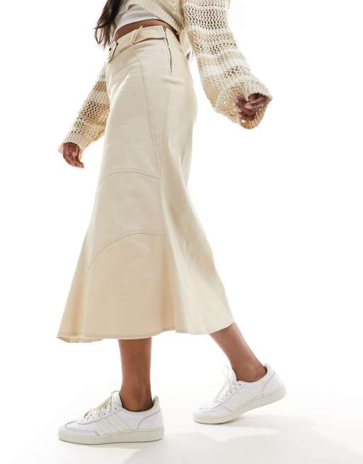 Reclaimed Vintage linen maxi skirt with y2k belt ASOS