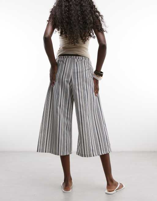 Reclaimed Vintage linen stripe capri length trouser, 5 of 5