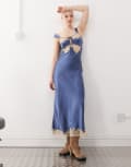 [Reclaimed Vintage] Reclaimed Vintage lingerie cami slip dress in blue 10 blue
