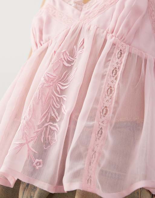 Reclaimed Vintage lingerie cami top with embroidery, 3 of 4