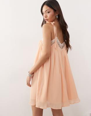 OW Intimates Damen Peach Dress – Zweiteiliges Flauschkleid Mit Cutout-Details