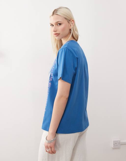 Reclaimed Vintage lobster print oversized t-shirt in blue