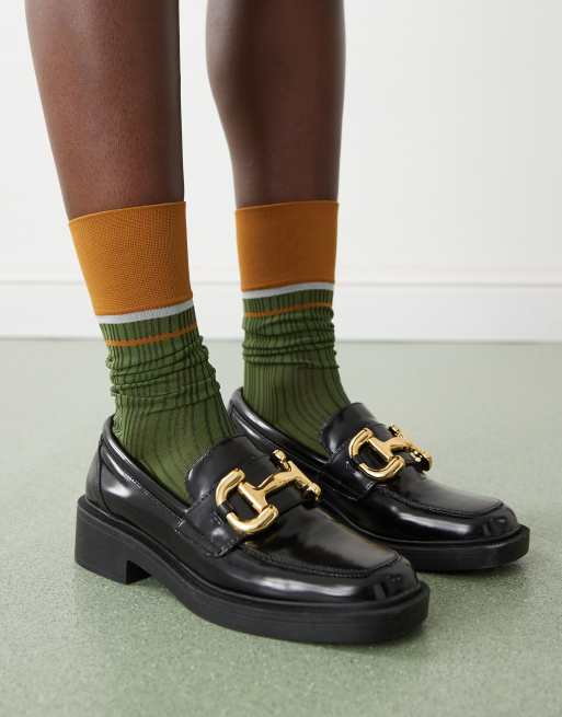 Reclaimed Vintage – Lockere Socken in Grün und Senfgelb