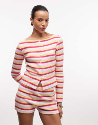 Reclaimed Vintage Long Sleeve Button Up Top In Multi