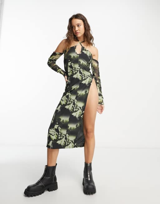 Vintage long sleeve midi cheap dress