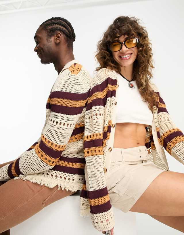 Reclaimed Vintage long sleeve unisex knit shirt in stripe