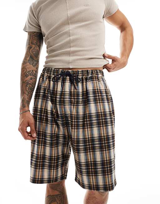 Checkered Drawstring Day Shorts Checkered Drawstring Day Shorts
