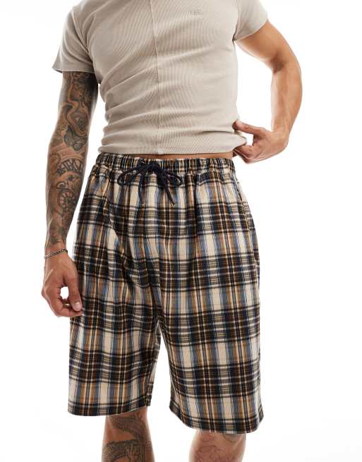 Long plaid shorts store