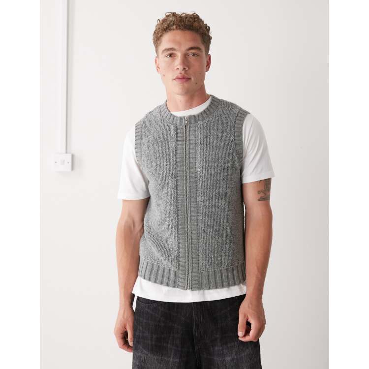 トップス W&lt archive wave designed knit vest トップス W< archive wave designed knit vest Cotton Wave