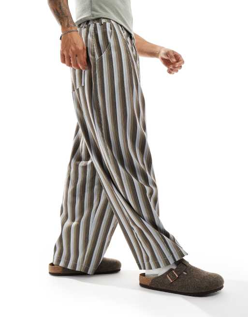 Baggy striped pants on sale