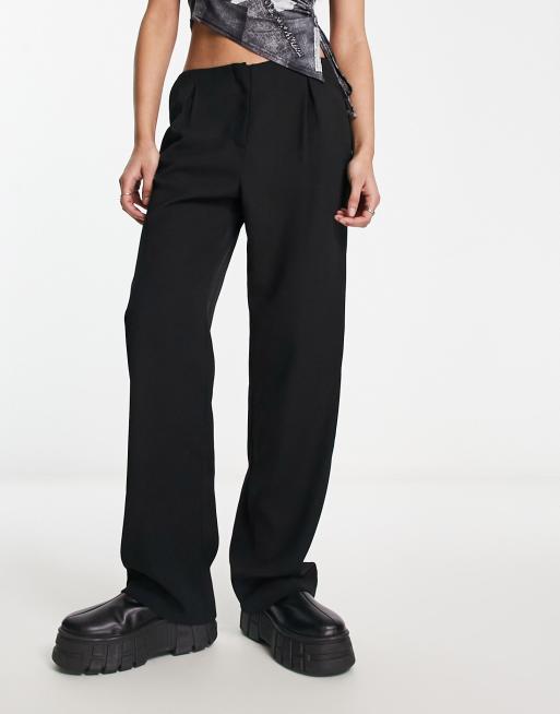 Low Rise Black Straight Leg Sweatpants