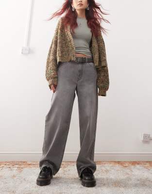 Reclaimed Vintage Reclaimed vintage low rise baggy jean in washed charcoal-Grey