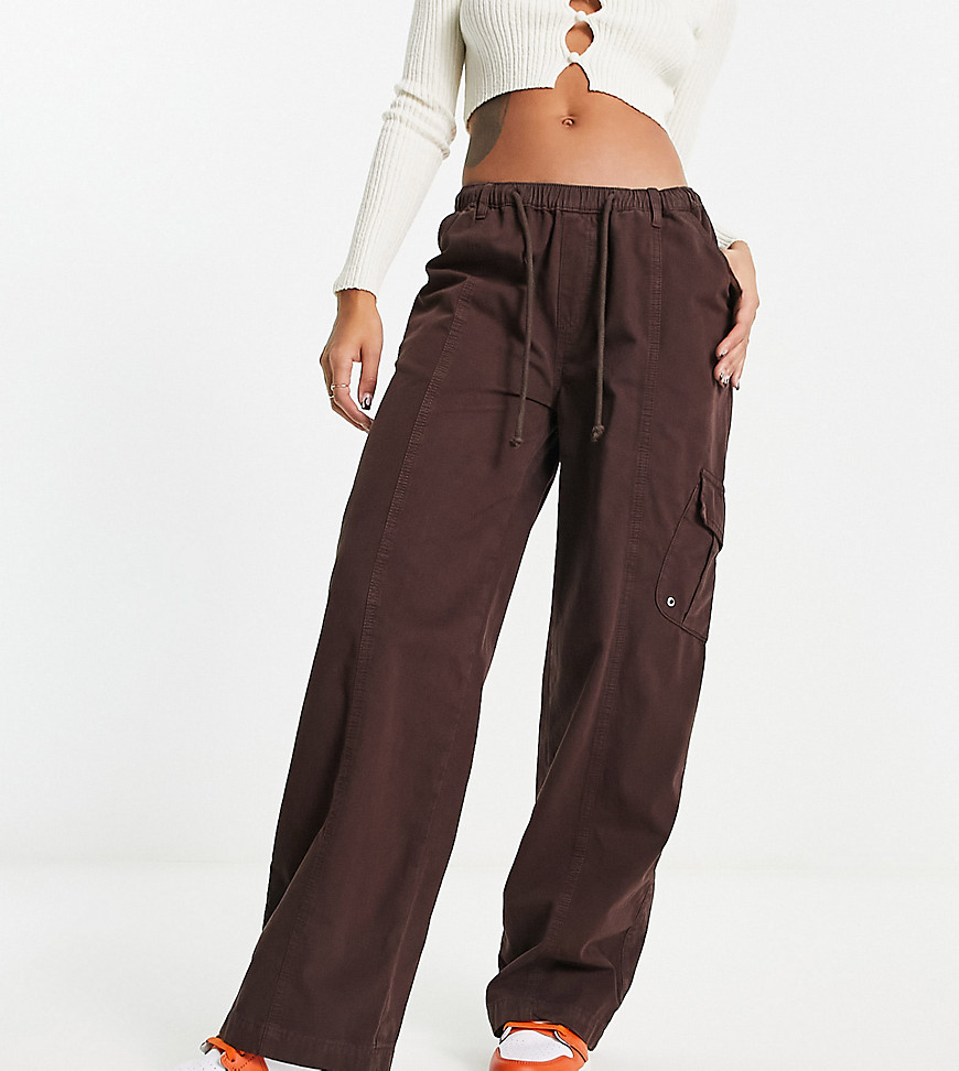 Reclaimed Vintage low rise cargo pants in washed brown