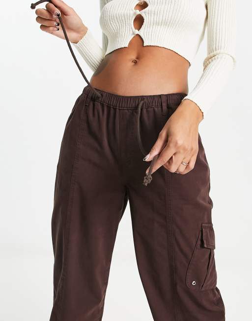 Reclaimed Vintage low rise cargo pants in washed brown | ASOS