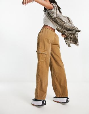 Dragon Embroidered Wide Leg Cargo Pants