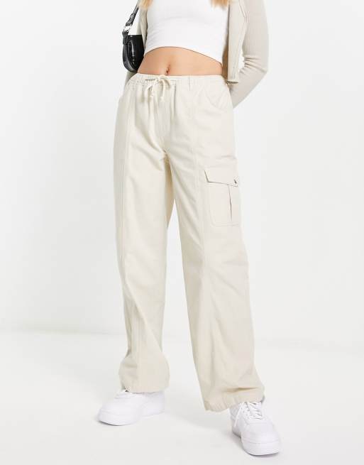 Reclaimed Vintage Linen Cargo Pants in White