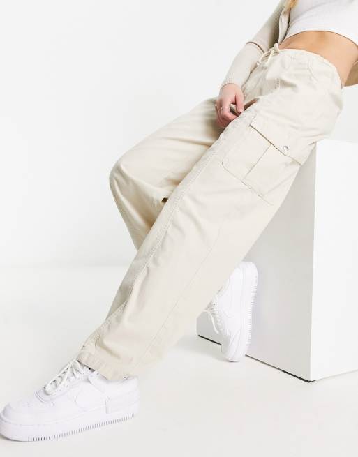 Reclaimed Vintage Linen Cargo Pants in White