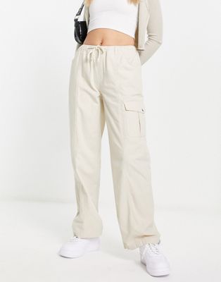 Reclaimed Vintage low rise cori cargo trouser in ivory