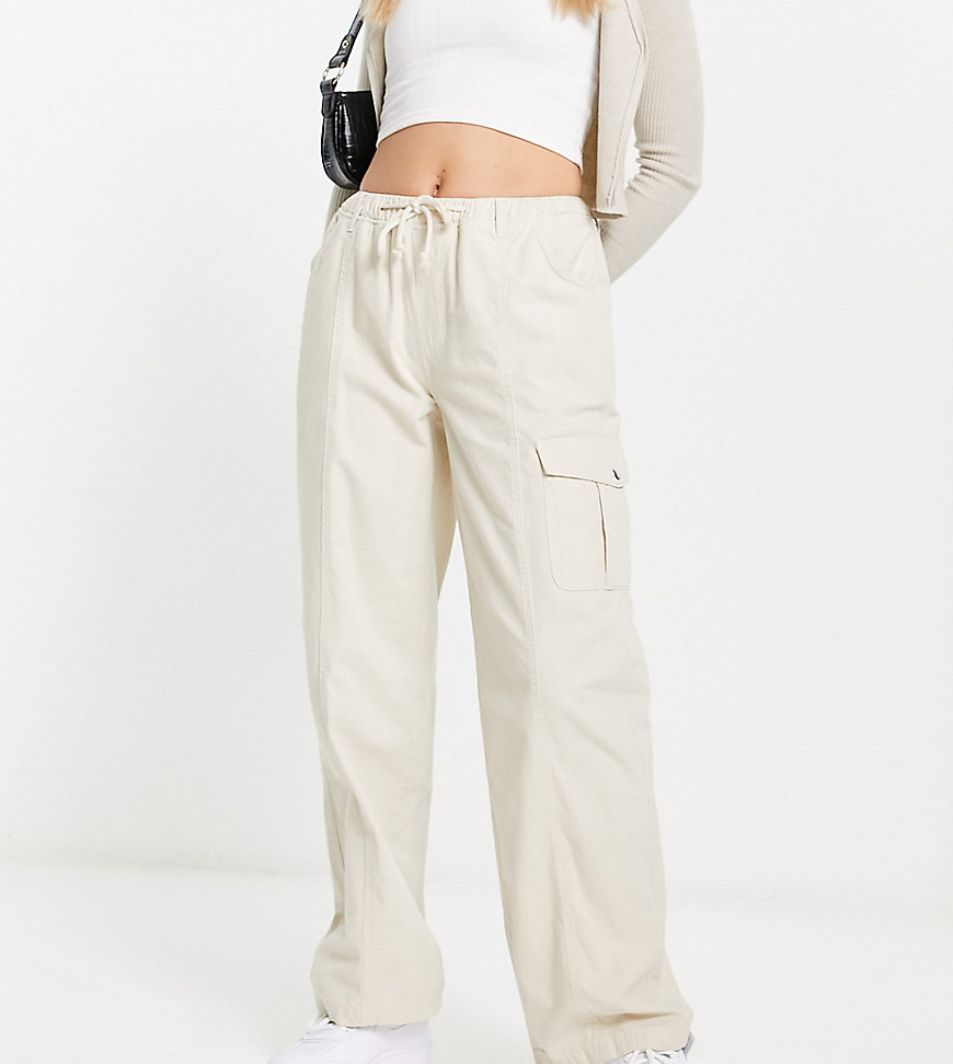 Reclaimed Vintage low rise cori cargo trouser in ivory-Multi