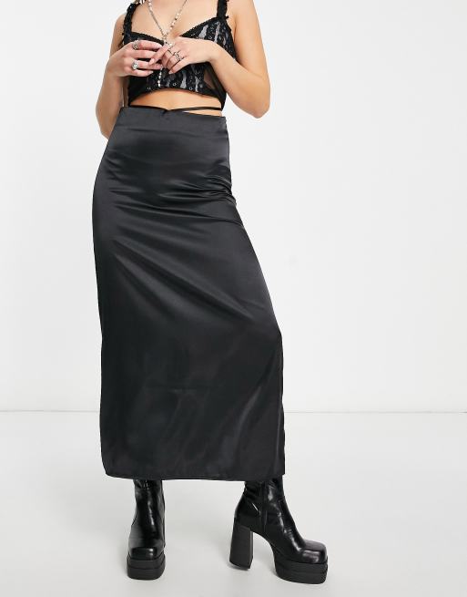 Reclaimed Vintage low slung midi skirt with tie detail | ASOS